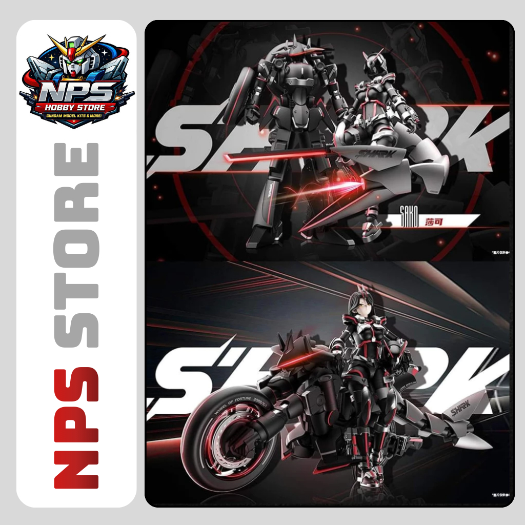 Mô hình lắp ráp Battle Rider Goddess Sako Shark Kamen Rider Faiz 555 - Tặng kèm base, body và xe máy