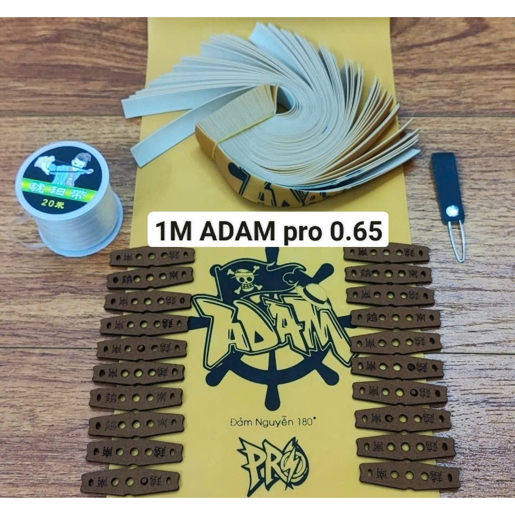 Adam Pro SIÊU HÓT COM BO 1M DÂY THUN ADAM PRO 0.65 KÈM 20DA NÂU 1 CUỘN DÂY CỘT VÀ 1 LUỒN THUN NHIỀU 