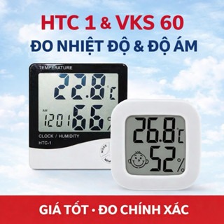 【FREESHIP】Nhiệt Kế Đo Độ Ẩm Không Khí, Nhiệt Độ Tích Hợp Đồng Hồ Điện Tử HTC1/VKS-60