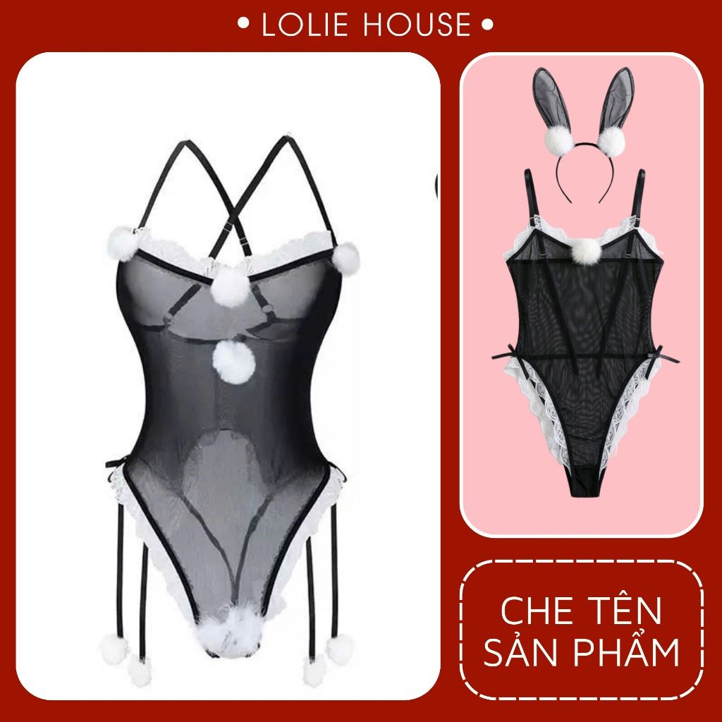 Bodysuit ren lưới cosplay thỏ dễ thương cho nữ LOLIE HOUSE - X3