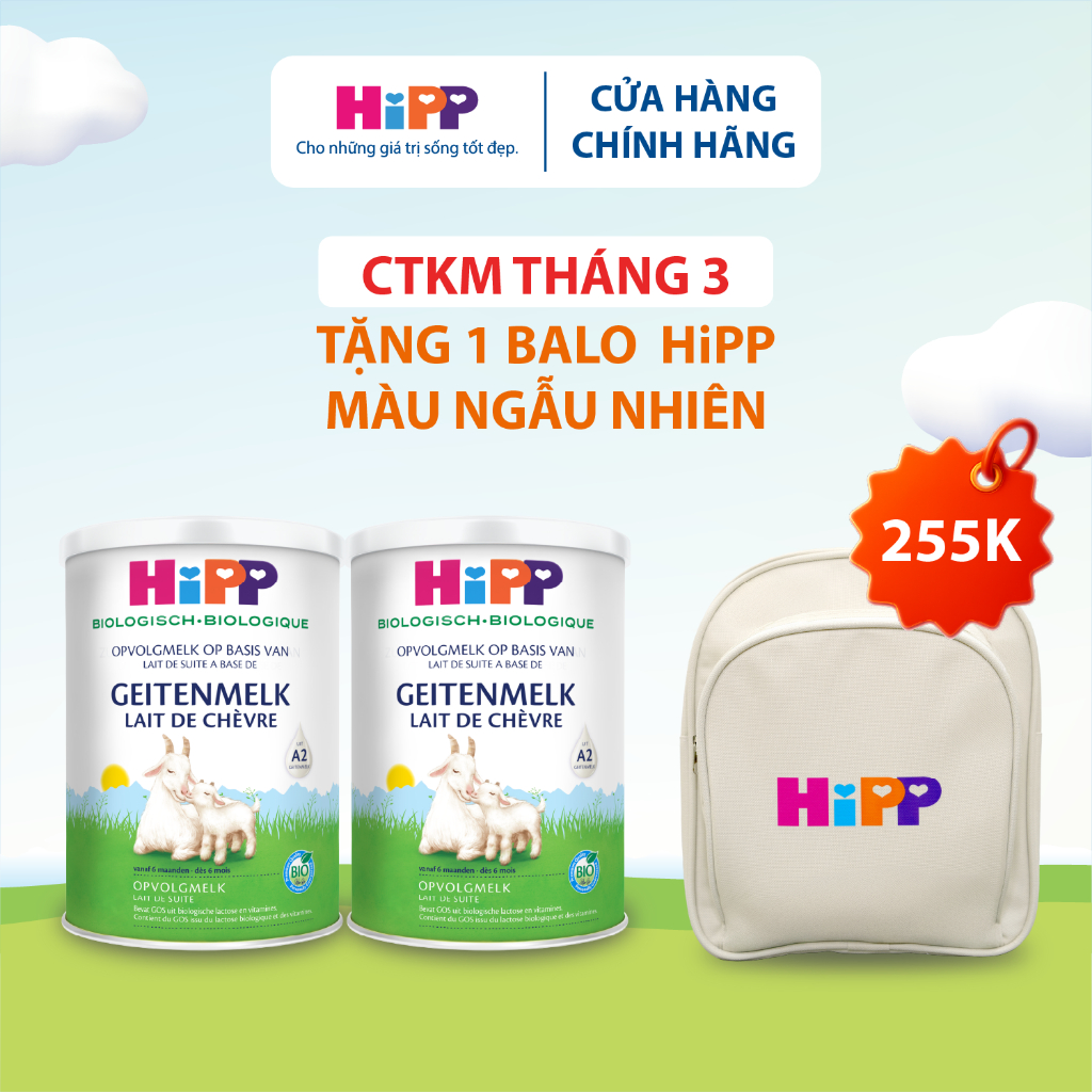 Đủ số_Combo 2 lon Sữa dê HiPP Organic 400g