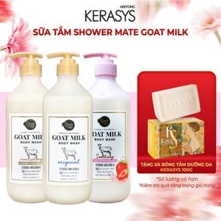 Sữa tắm dê Shower Mate Goat Milk Hàn Quốc dưỡng ẩm, trắng da, kháng khuẩn giảm mụn lưng 800ml
