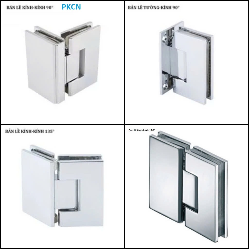 Bản lề Cabin phòng tắm kính - Lề tường kính/ kính kính 90 độ, 135 độ, 180 độ