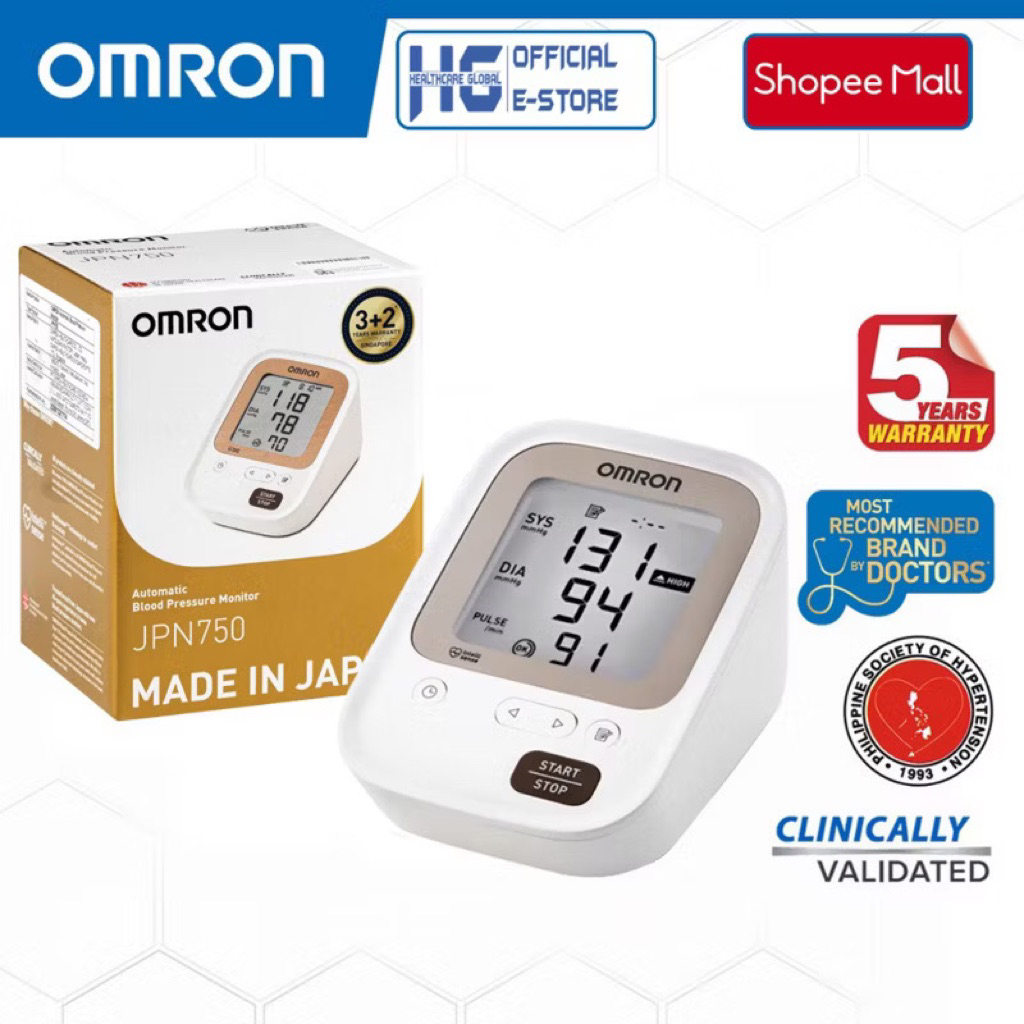 hoả tốc Máy Đo Huyết Áp Bắp Tay Tự Động Omron JPN750 mẫu cũ JPN600 (Made in Japan)