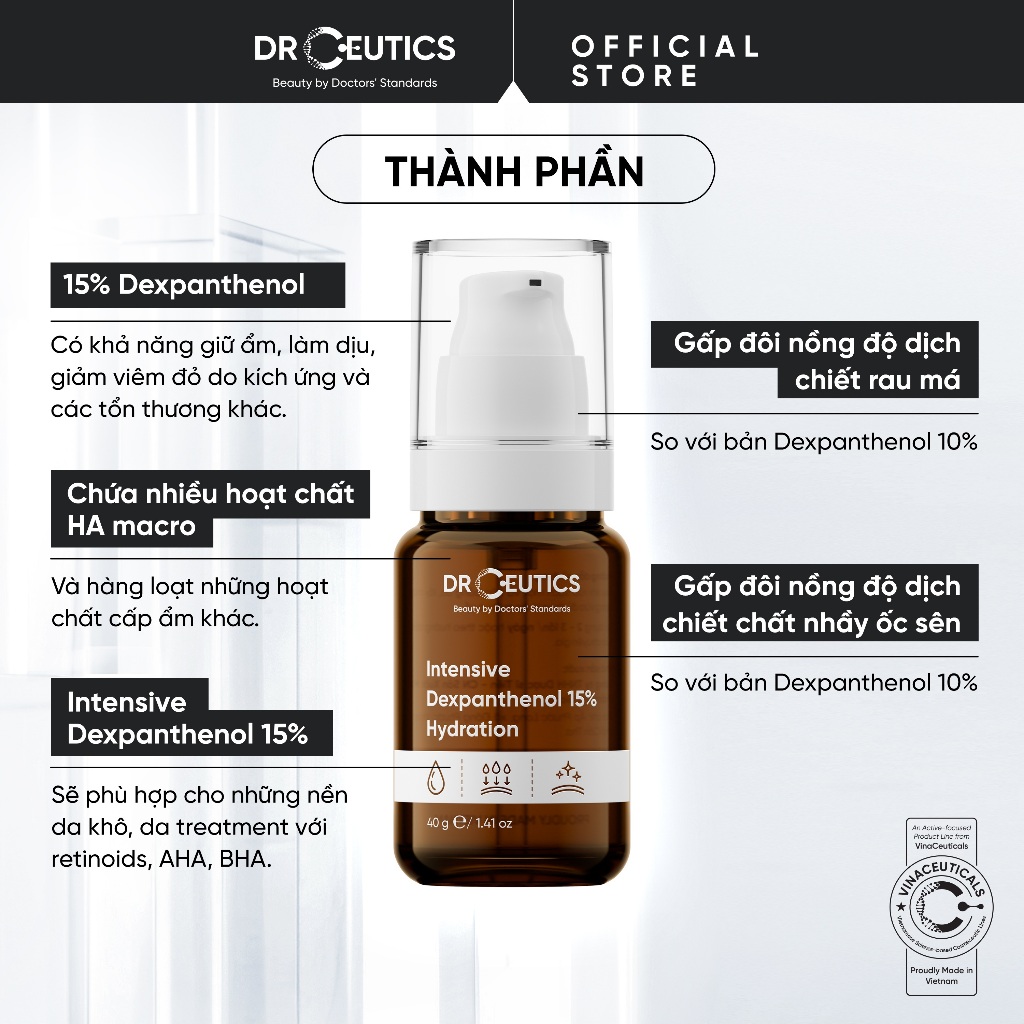 DrCeutic Phiên Bản Nâng Cấp INTENSIVE DEXPANTHENOL 15% HYDRATION Cấp Ẩm & Phục Hồi Cho Da Khô (40g) | BigBuy360 - bigbuy360.vn
