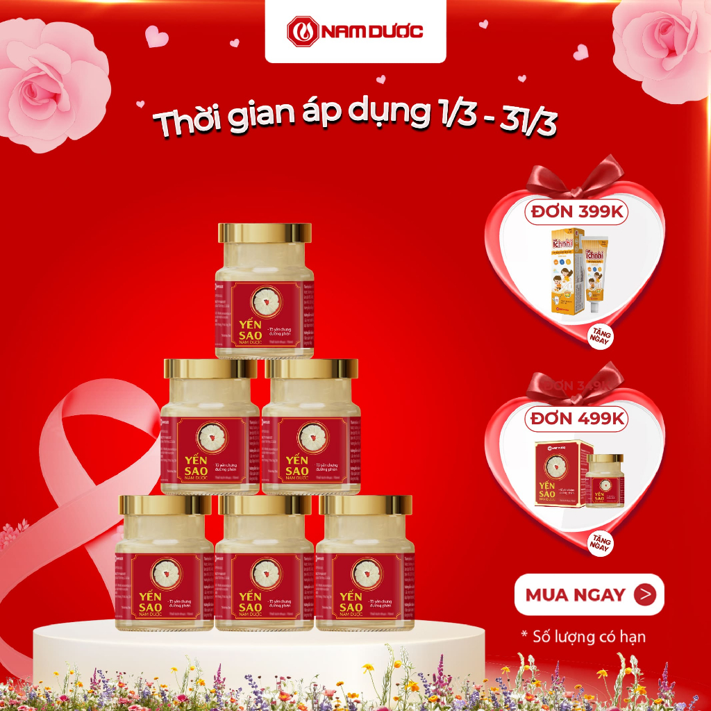 [COMBO] Yến sào Nam Dược - tổ yến chưng đường phèn, hộp 1 lọ x 70ml