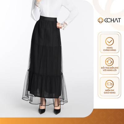 Chân Váy 𝐂𝐂𝐇𝐀𝐓 Dáng Xòe Shadow Mist Tiểu Thư Chất Liệu Lưới Cao Cấp 25CDM2039XT