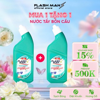 [MUA 1 TẶNG 1] Nước Tẩy Bồn Cầu Flashman 500g – Diệt Khuẩn 99.9% – Khử Mùi, Tẩy Sạch Vết Bẩn
