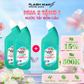 [ LIVE MUA 2 TẶNG 1] Nước Tẩy Bồn Cầu Flashman Diệt Khuẩn 99.9% 500g– Khử Mùi, Tẩy Sạch Vết Bẩn