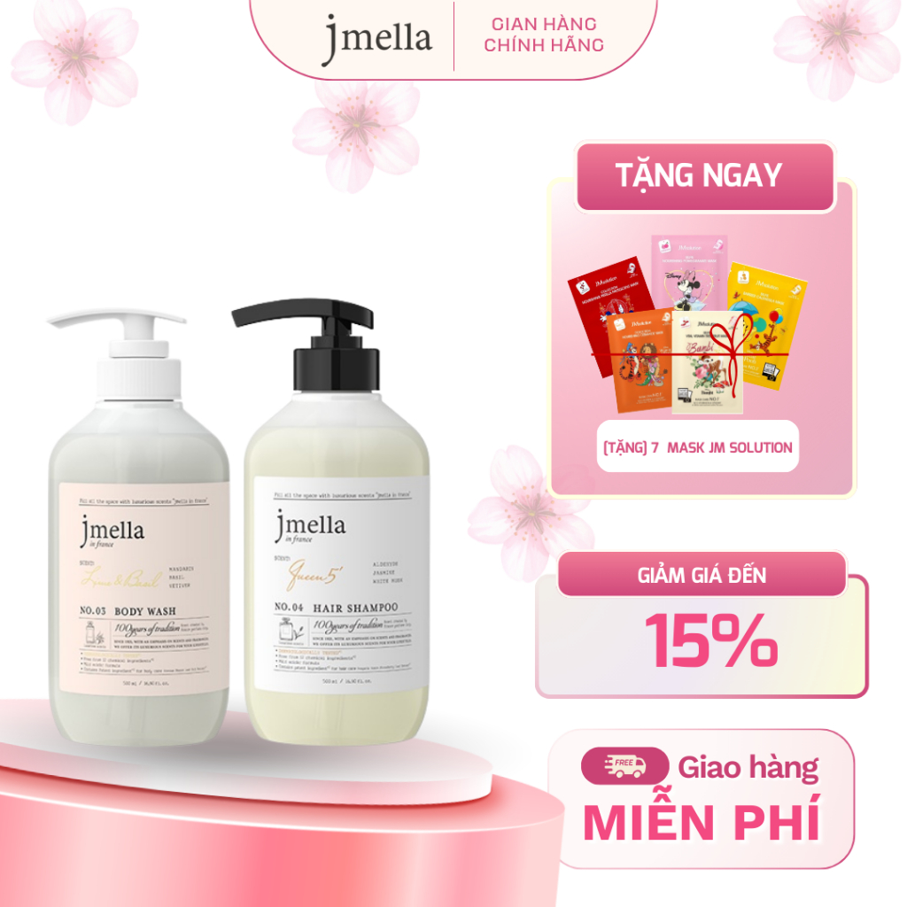 Combo Dầu Gội Và Sữa Tắm Jmella Hương Nước Hoa 500ml x2