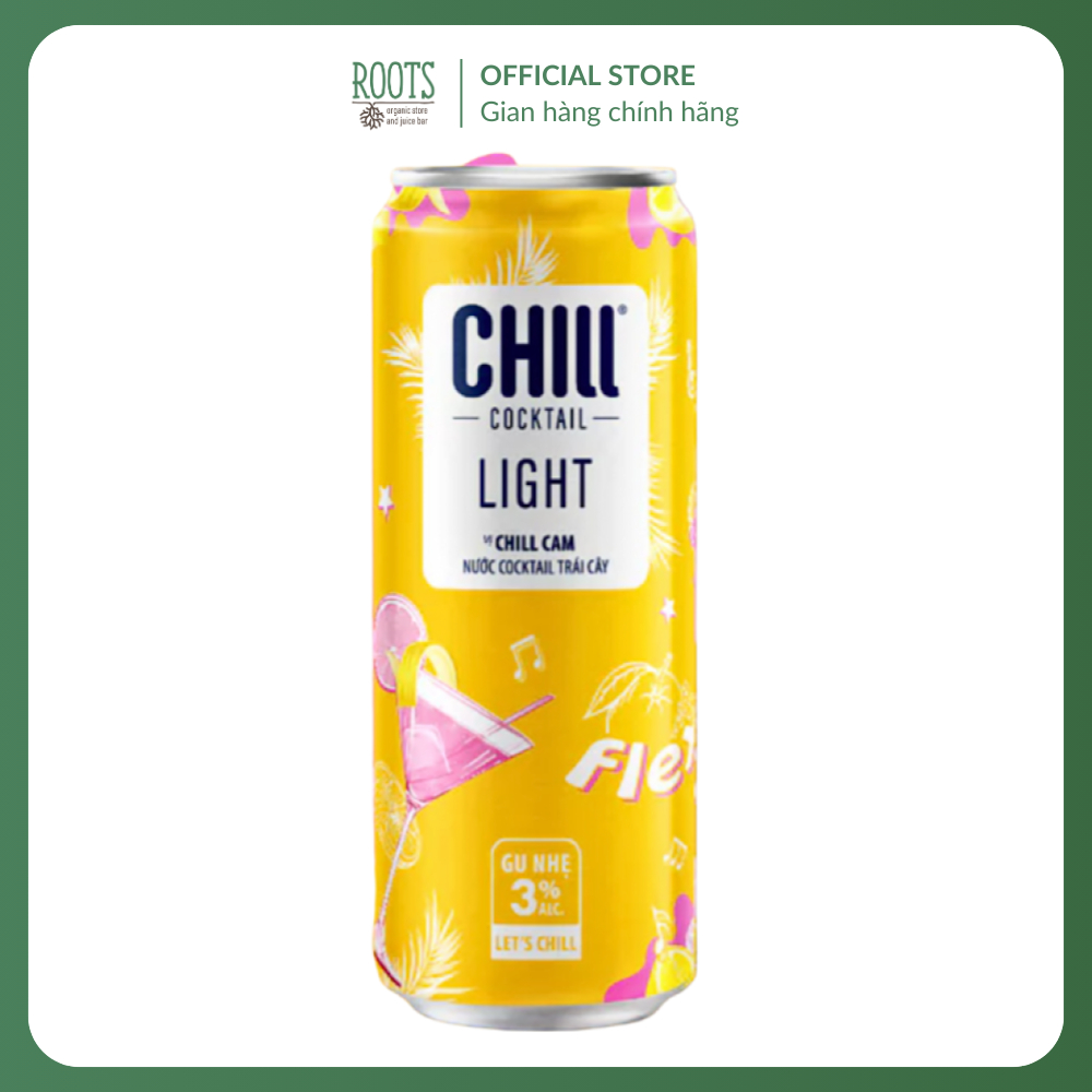 (Ship hoả tốc) CHILL COCKTAIL - Nước Trái Cây Lên Men Vị Chill Cam, Light Orange & Vodka, 3% (330ml)