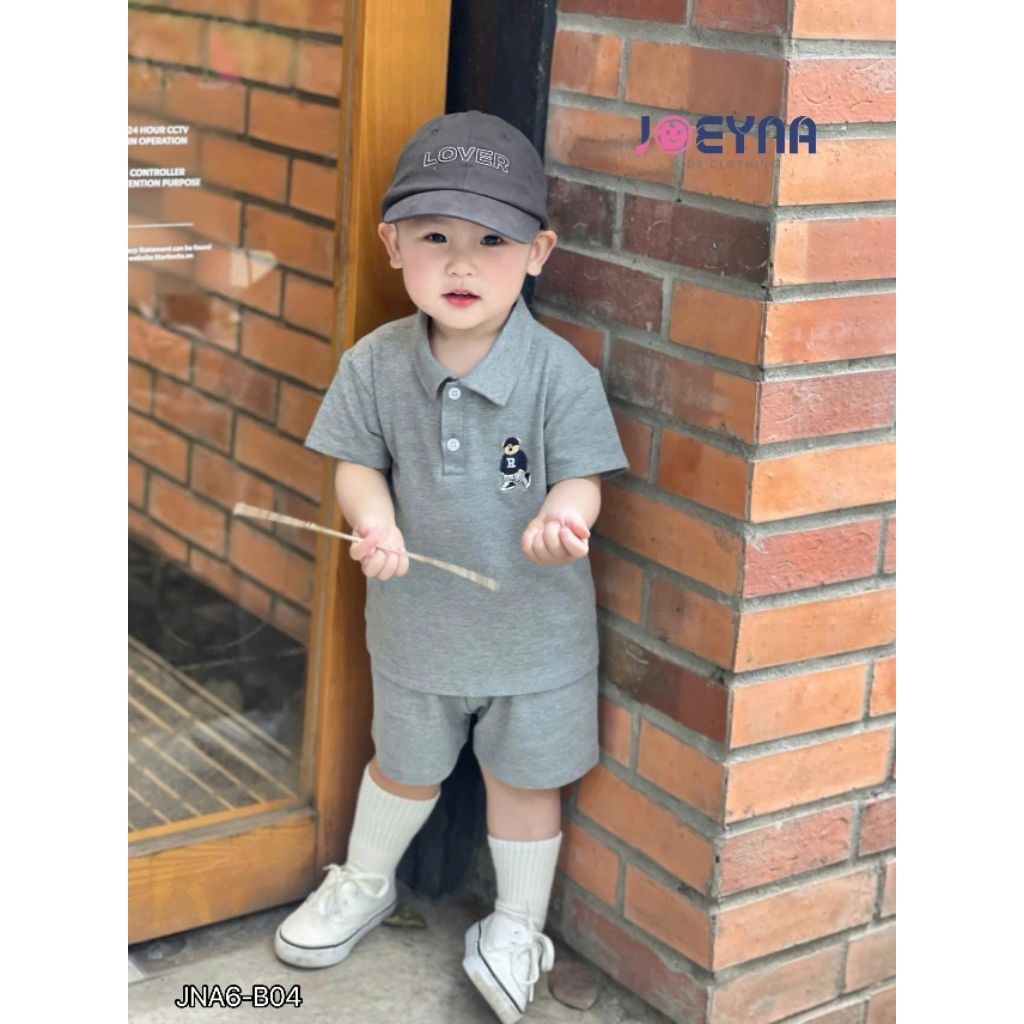 Sét bộ cotton polo in gấu Joeyna