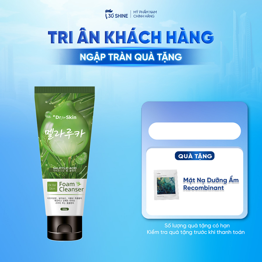 Sữa Rửa Mặt Nam Dành Cho Da Mụn Dr.FORSKIN Tràm Trà 100g - Hỗ Trợ Làm Sạch, Giảm Mụn, Sáng Da
