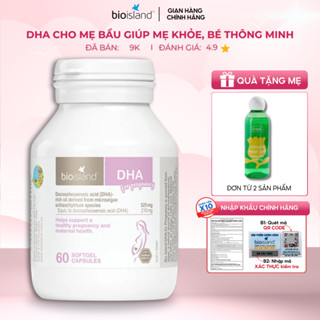 Combo Viên vitamin bầu DHA Bioisland 60 viên và Kẽm cho bé giúp phát triển trí não thai nhi, bé thông minh khỏe mạnh