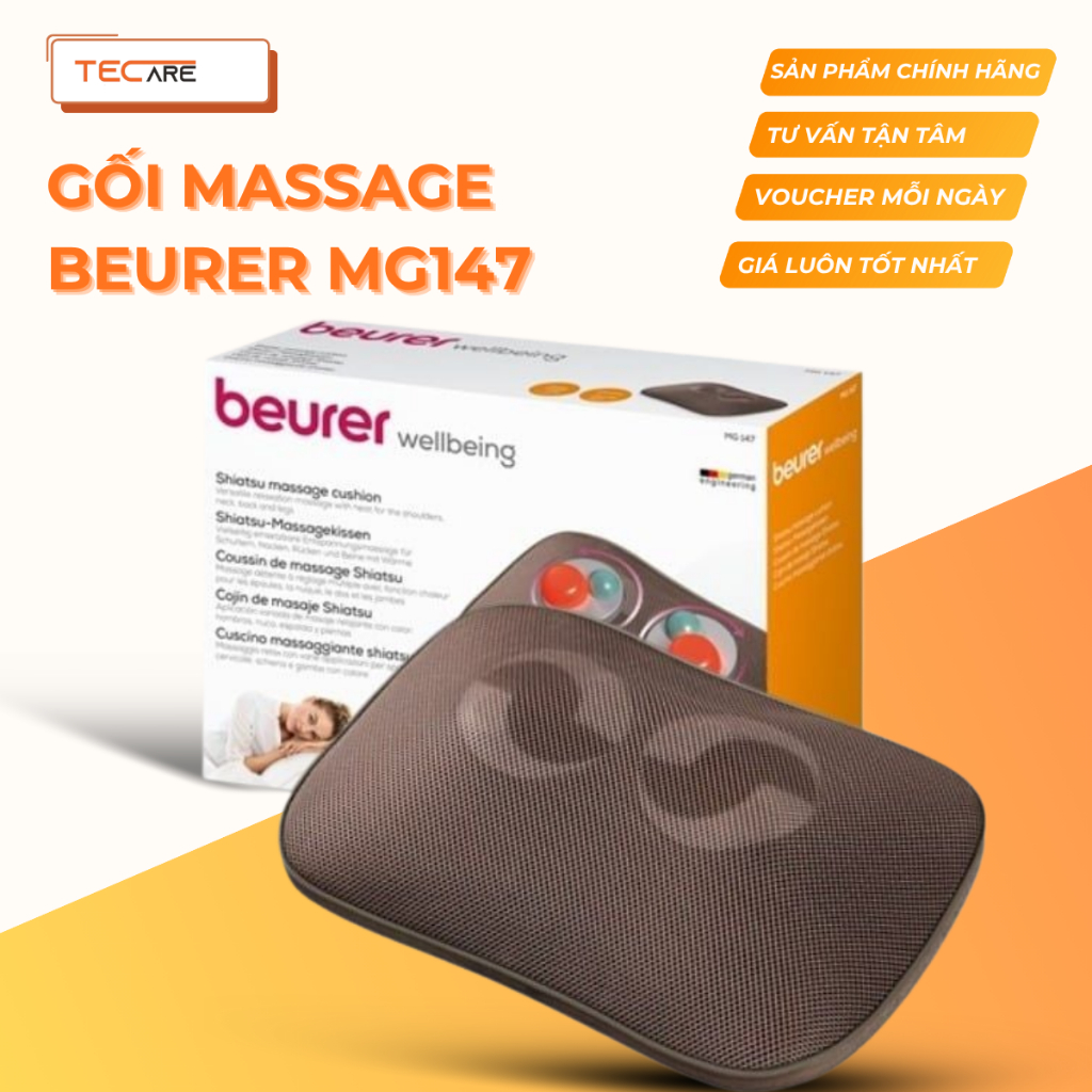 Beurer gối massage MG147 có điều khiển - công suất 12W.