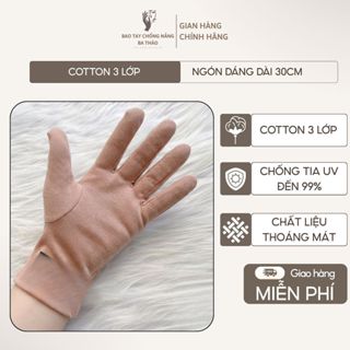 Bao Tay Chống Nắng Ba Thảo Cotton 3 Lớp Dáng Dài 30cm – Găng TayChống Nắng Mạnh, Thoáng Mát – Bảo Vệ Da Tay