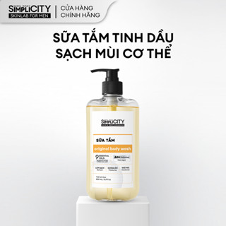 Sữa tắm hương tinh dầu Men Stay Simplicity Body Wash hỗ trợ sạch khuẩn, khử mùi với Ion Bạc+ 500ml