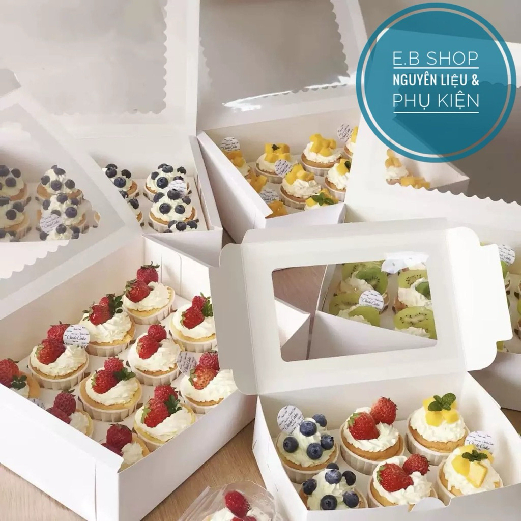 20 CHIẾC HỘP GIẤY ĐỰNG BÁNH CUPCAKE 12 CUP