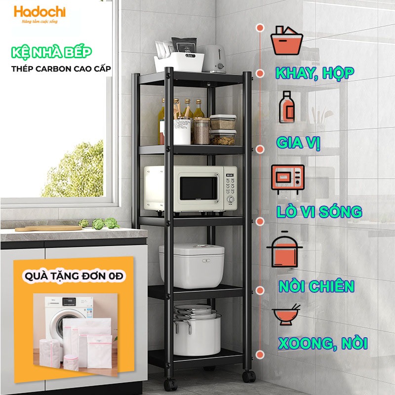 Kệ Để Đồ Đa Năng ( Tặng Túi Giặt ) - Kệ Nhà Bếp Thép Carbon Sơn Tĩnh Điện Siêu Cứng Cáp Chắc Chắn Hadochi
