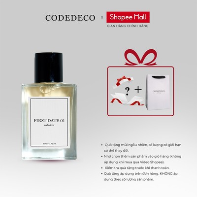 Tinh dầu thơm unisex CODEDECO First Date 01 Quyến rũ, Ngọt ngào, Sang trọng 50ml