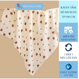 ( Mua 2 tăng 1 yếm ) Khăn tắm Mulisn 4 lớp cho bé, khăn tắm xô cho bé, khăn xô tắm bé sơ sinh, mềm mịn, thấm hút hút tốt