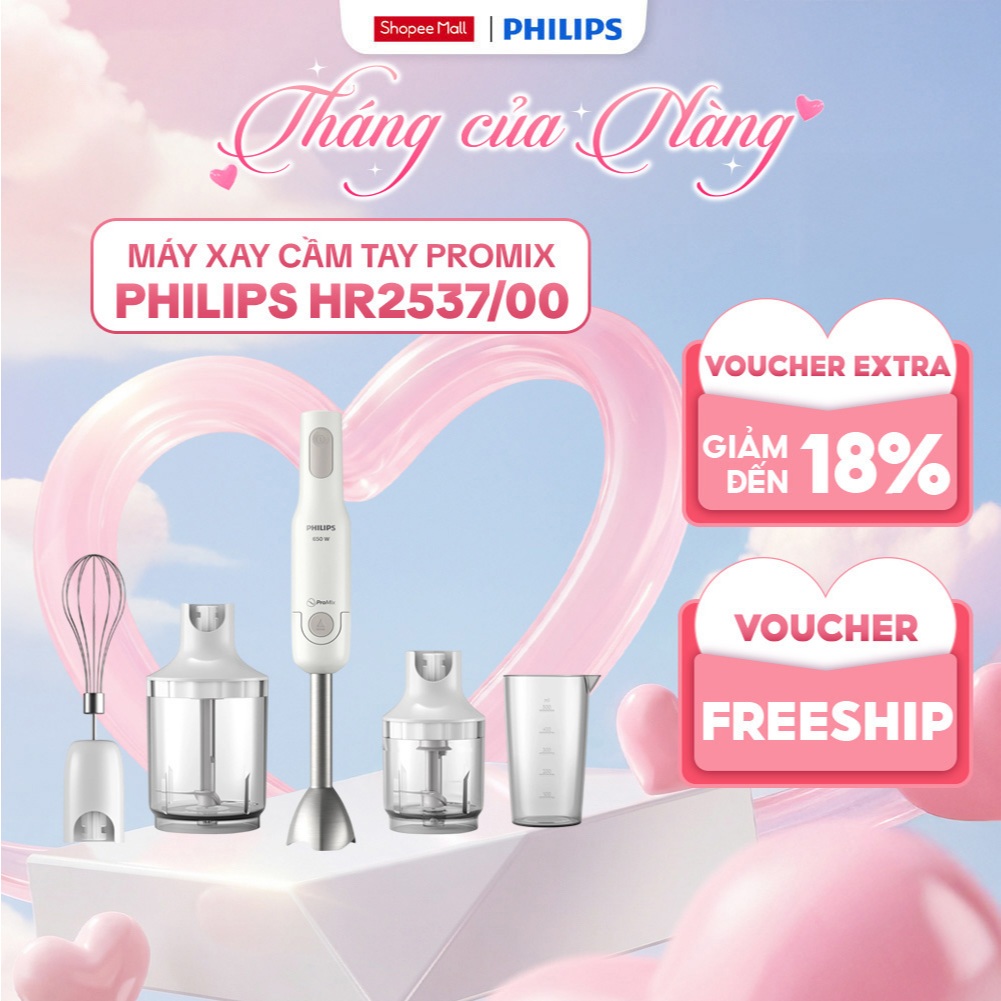 [LIVE] Máy xay cầm tay Promix PHILIPS HR2537/00 - HR2531/00 - HR2534 650W - Hàng Chính Hãng