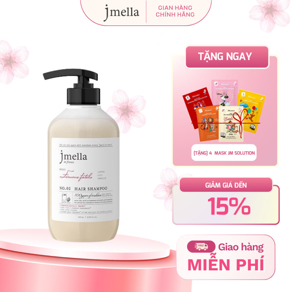 Dầu Gội Jmella In France Tóc Chắc Khỏe Hương No.2 Femme Fatale Hair Shampoo 500ml