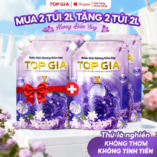 Nước giặt xả TOPGIA hương lavender dịu nhẹ, tẩy sạch vết bẩn, lưu hương 72H, an toàn lành tính