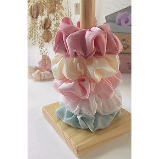 Set 5 cột tóc vải Rosé Scrunchies xinh xắn màu pastel phong cách Hàn Quốc