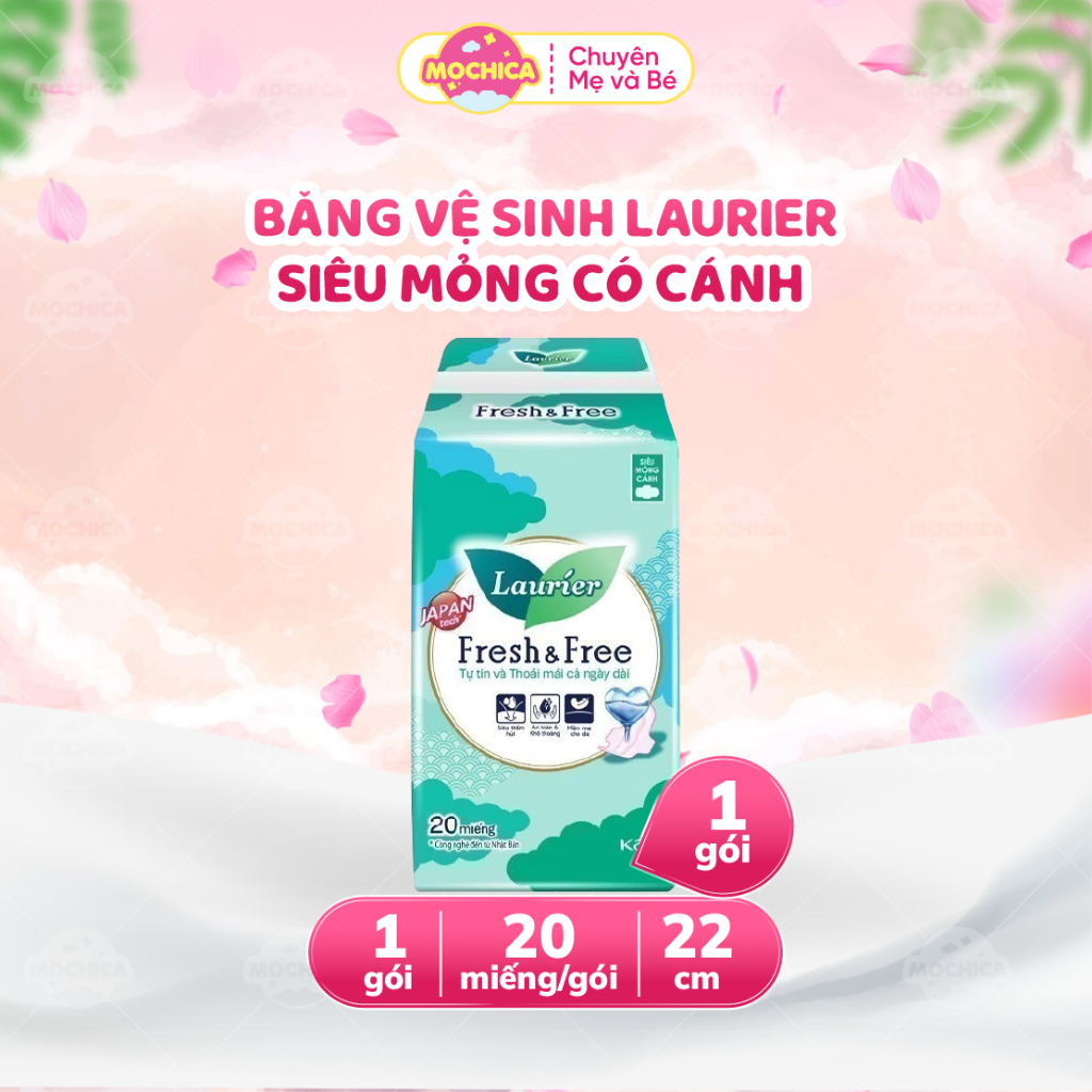 Băng Vệ Sinh Laurier Siêu Mỏng Cánh Không Mùi 20 Miếng - Mochica
