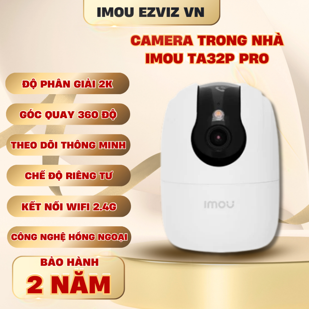 Camera wifi Imou TA32P PRO , độ phân giải 2K-3MP, báo động và nhắn tin về điện thoại, tính năng chốn