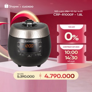Nồi cơm điện tử áp suất Cuckoo 1.8 lít CRP-R1000F màu đen - lòng nồi chống dính cao cấp phủ Xwall Black- Quốc tế