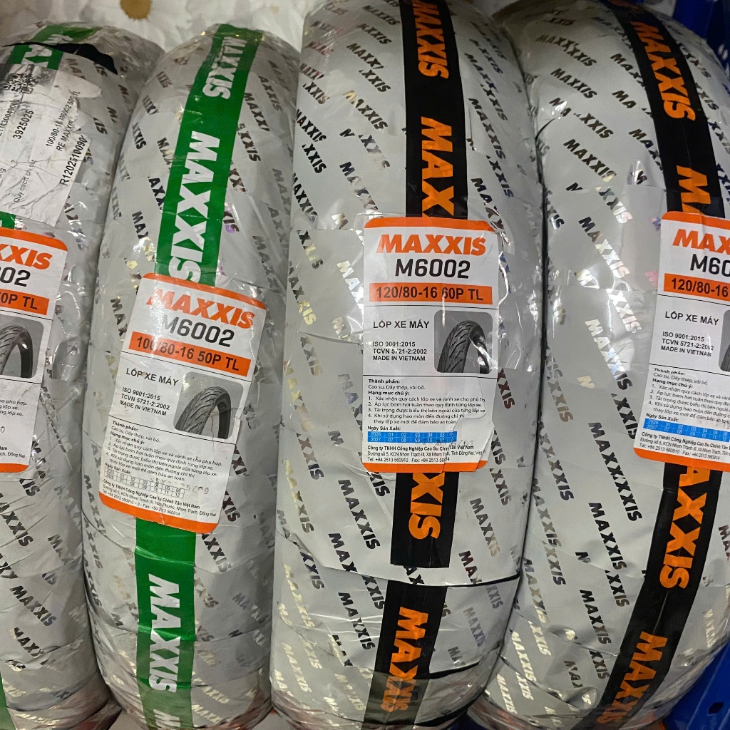 Vỏ lốp Maxxis 6002 Gắn Cho SH 150i Size 100/80-16 120/80-16 Không Ruột Chính Hãng