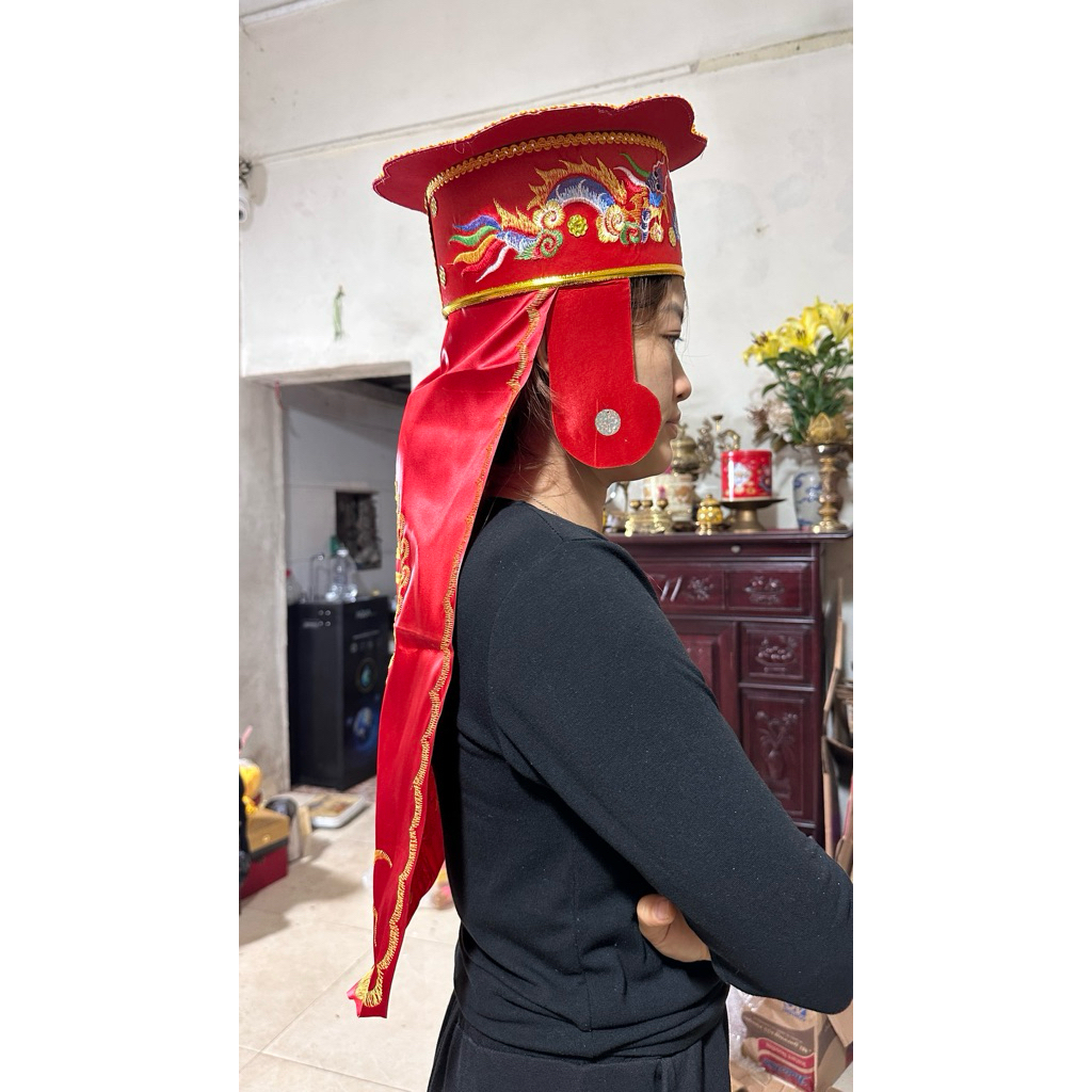 mũ ly che tai, mũ ly mừng thọ các cụ ông hàng thêu 3D cao cấp