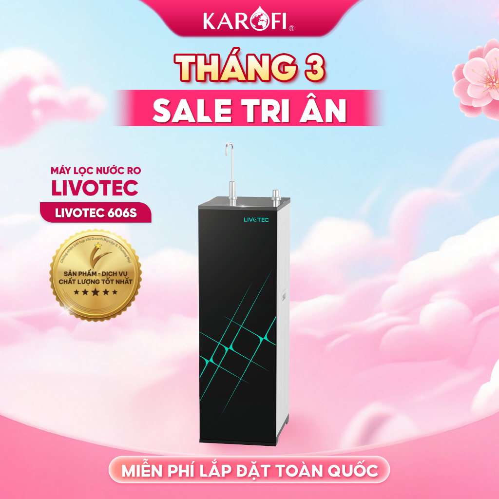 Máy lọc nước RO 10 lõi KAROFI Livotec 606S - RO Hàn 100GPD - Giao lắp miễn phí toàn quốc