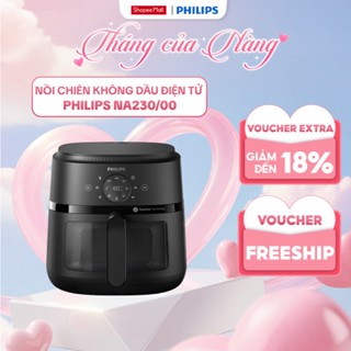 Nồi Chiên Không Dầu Điện Tử Philips NA230/00; NA231/00 6.2 Lít 1700W Cửa Sổ Kính - Hàng Chính Hãng