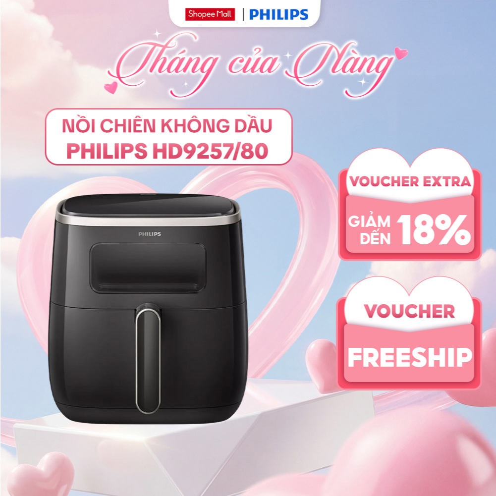 Nồi Chiên Không Dầu Philips HD9257/80 5.6L Đa Năng Chính Hãng Bảo Hành 24 Tháng