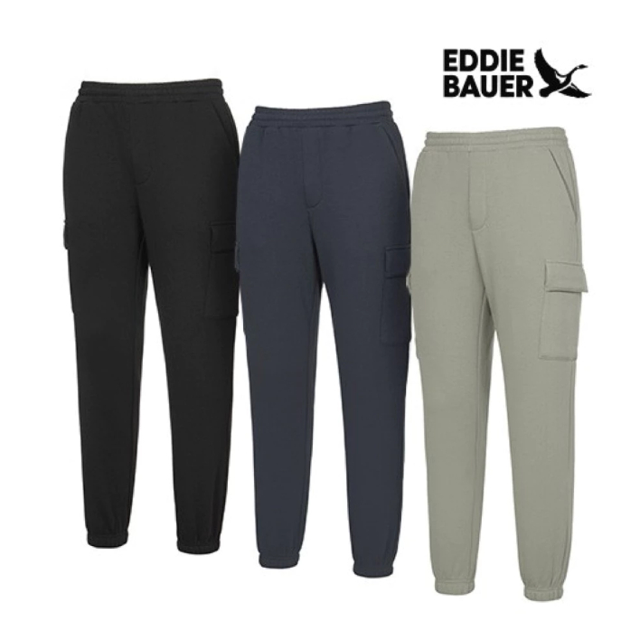 (Model 2)Quần Jogger cargo đi lạnh Eddie Bauer, quần nỉ túi hộp thu đông ấm áp dày dặn dành cho nam