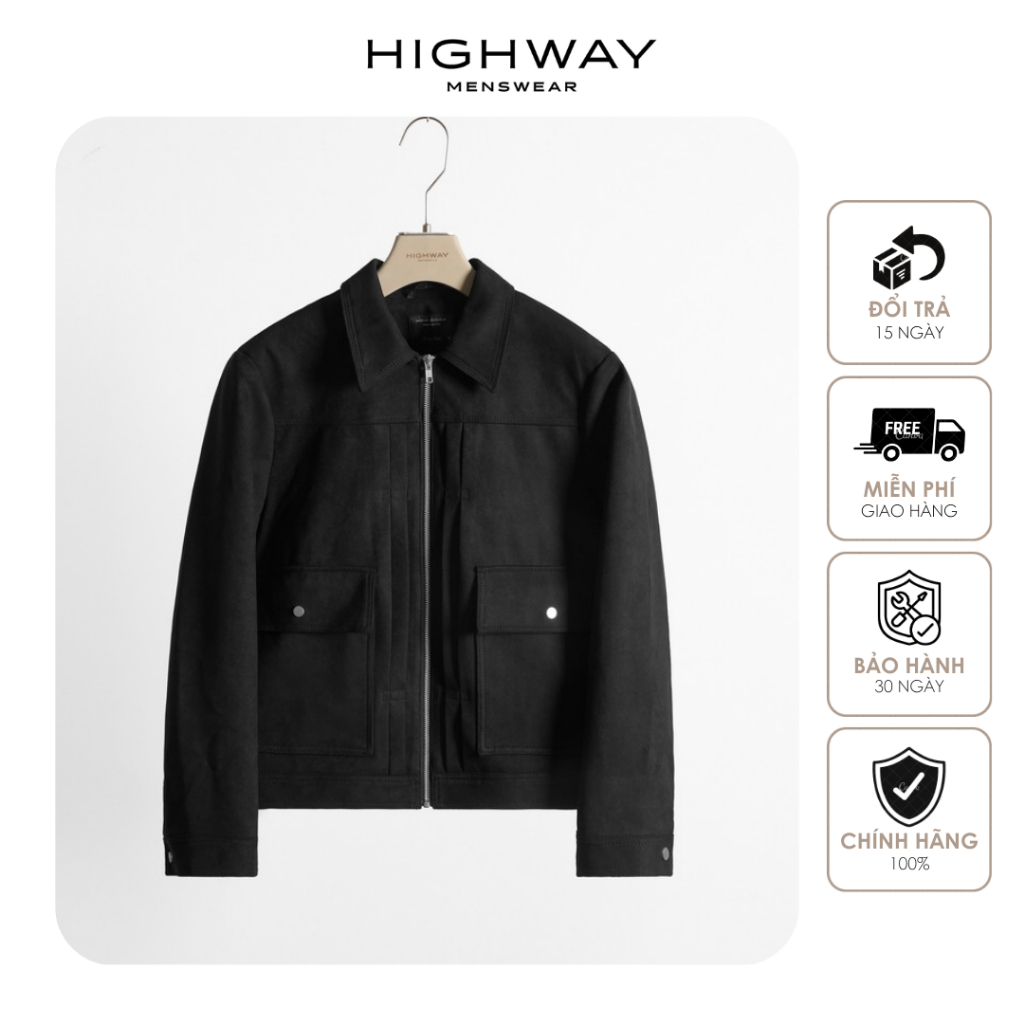 Áo khoác nam da lộn lót Polyester co giãn phom thường Highway (Menswear) Vidad