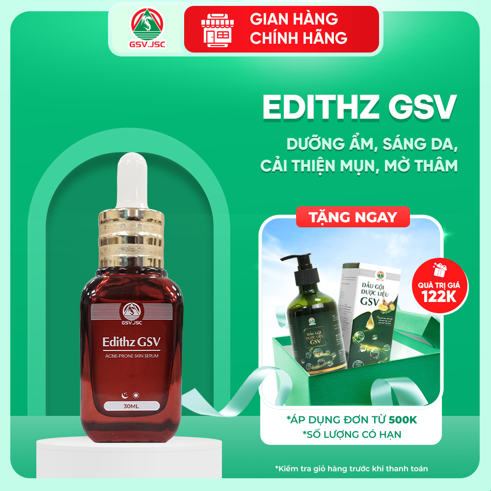 Edithz GSV giúp dưỡng ẩm, cải thiện làn da mụn, giảm thâm sau mụn