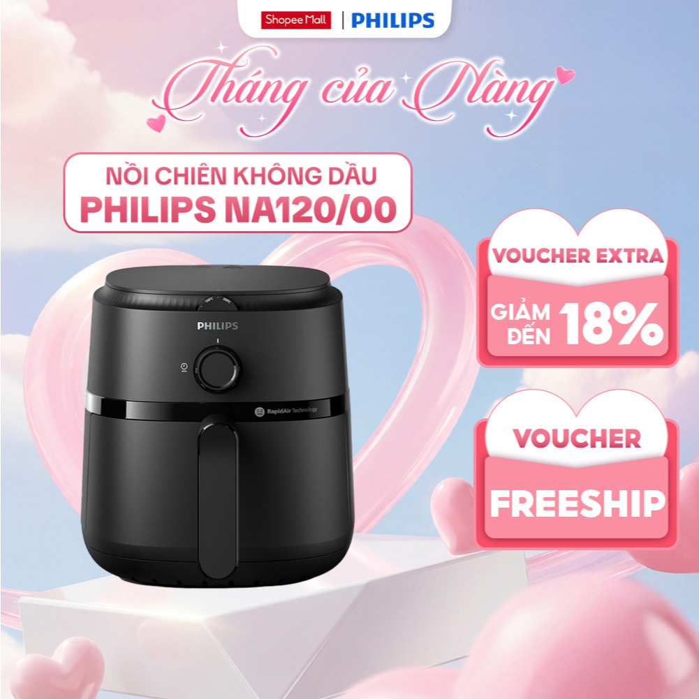Nồi Chiên Không Dầu Thế Hệ Mới Philips NA120/00 - NA130/00 - NA150/00 - NA230/00 Công Nghệ RapidAir