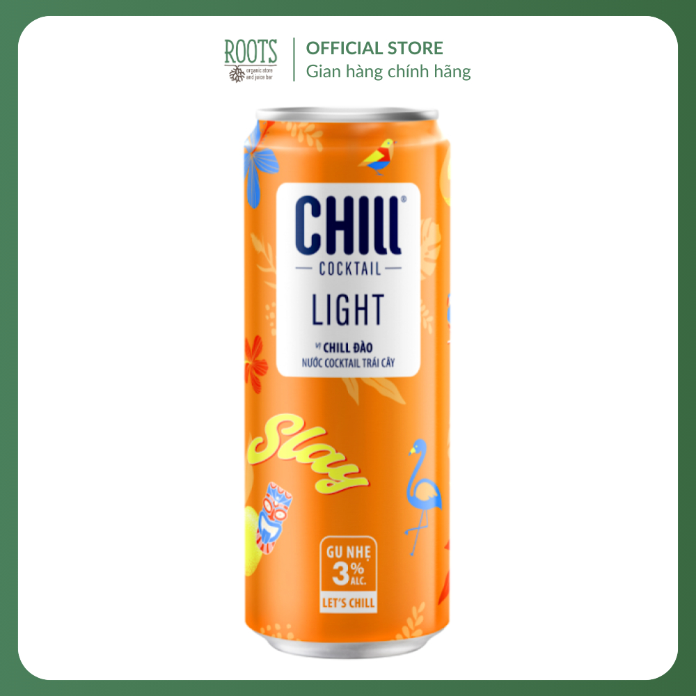 (Ship hỏa tốc) CHILL COCKTAIL - Nước Trái Cây Lên Men Vị Chill Đào, Light Peach & Vodka, 3% (330ml)