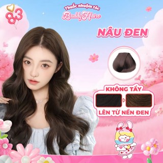 Thuốc nhuộm tóc màu NÂU ĐEN, thuốc nhuộm tóc không cần tẩy, kem nhuộm tóc tại nhà Buddyhairs tặng kèm dụng cụ