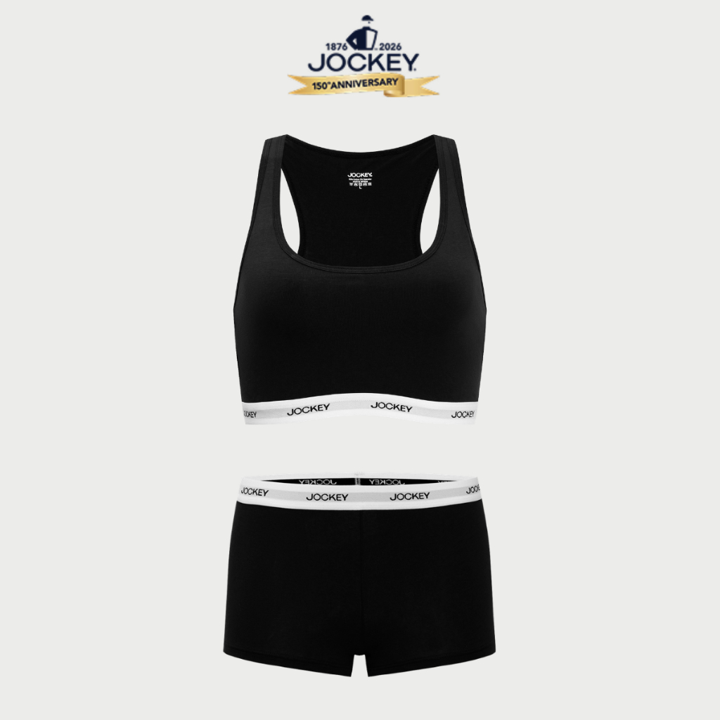 [Võ Hà Linh x Jockey] COMBO Áo + Quần Jockey nữ Cotton viền chữ - J4007J4008