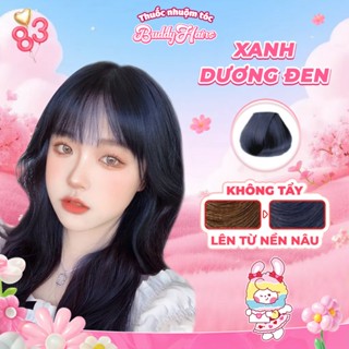 Thuốc nhuộm tóc màu XANH DƯƠNG ĐEN, XANH ĐEN, XANH THAN thuốc nhuộm tóc không cần tẩy, kem nhuộm tóc tại nhà Buddyhairs