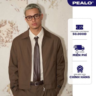 Áo khoác zip kéo khoá PEALO ss25 chất liệu vải âu pha wool cao cấp mềm mịn - Tempo Jacket SPT4