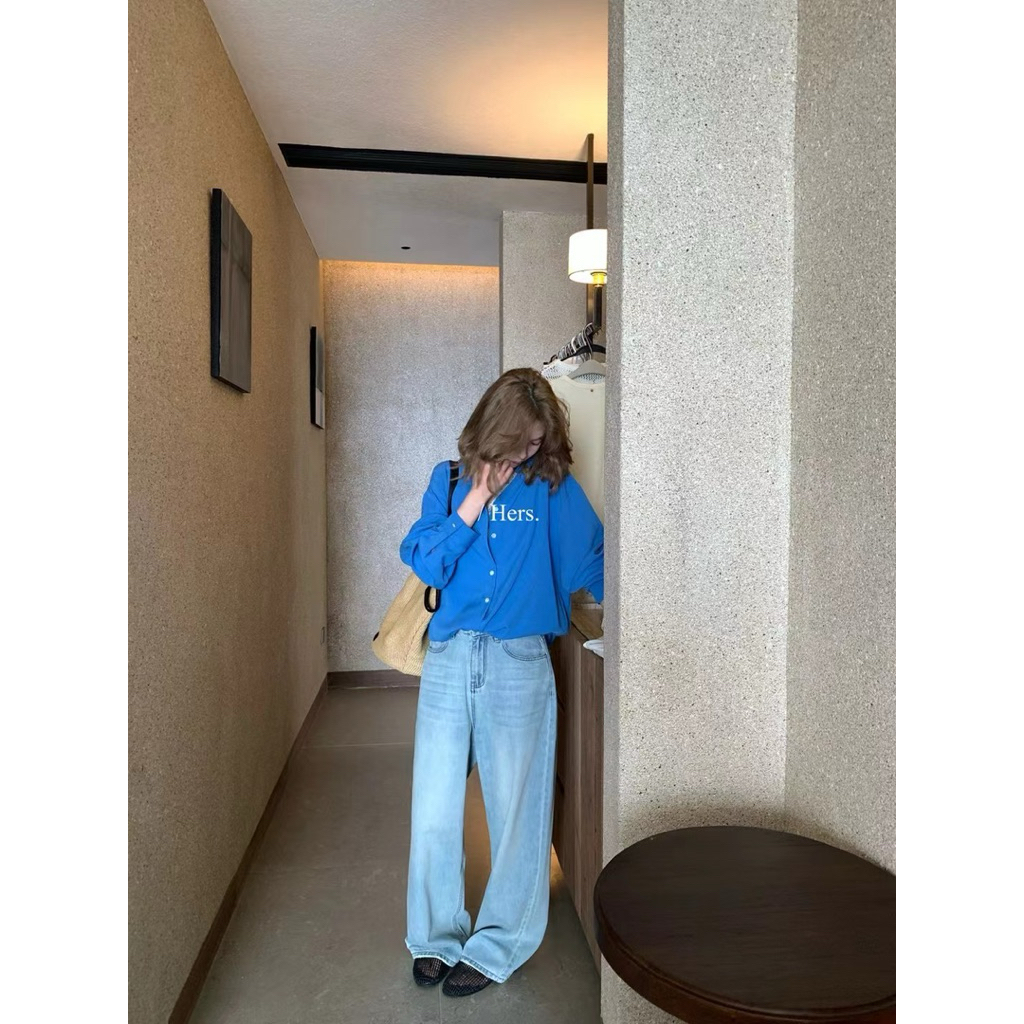 [NANA STUDIO x HER] Áo sơ mi cổ V phong cách Hàn Quốc