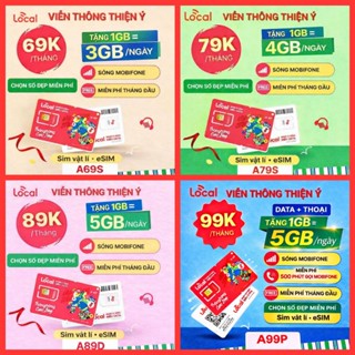 SIM SÓNG MOBIFONE 5G - 4G LOCAL - VNSKY A79 A68 A69 A89{Sim vật lí & Esim}