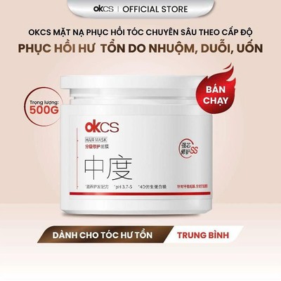 Kem ủ tóc OKCS phục hồi chuyên sâu dành cho tóc hư tổn giúp tóc chắc khỏe,mềm mượt chuẩn salon 500g-Mức độ trung bình