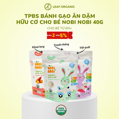 BÁNH GẠO ĂN DẶM HỮU CƠ Nobi Nobi 40g - CHO BÉ TỪ 6 THÁNG TUỔI